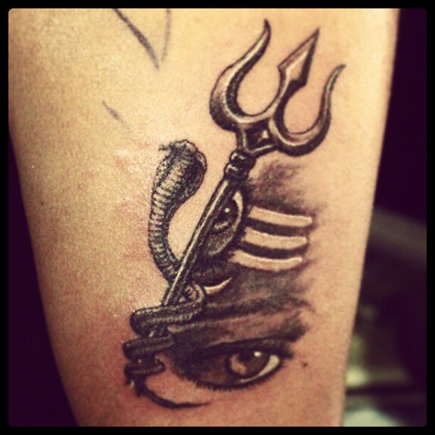 Lord Shiva third eye Trishul Tattoo Bangalore