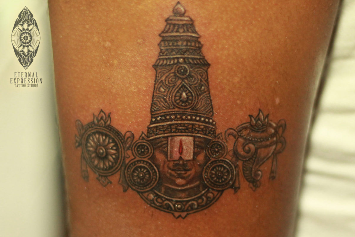 Lord Balaji of Tirupati tattoo designed and tattooed by Tattoo Artist Veer Hegde (India`s Best Tattoo Artist in Bengaluru)