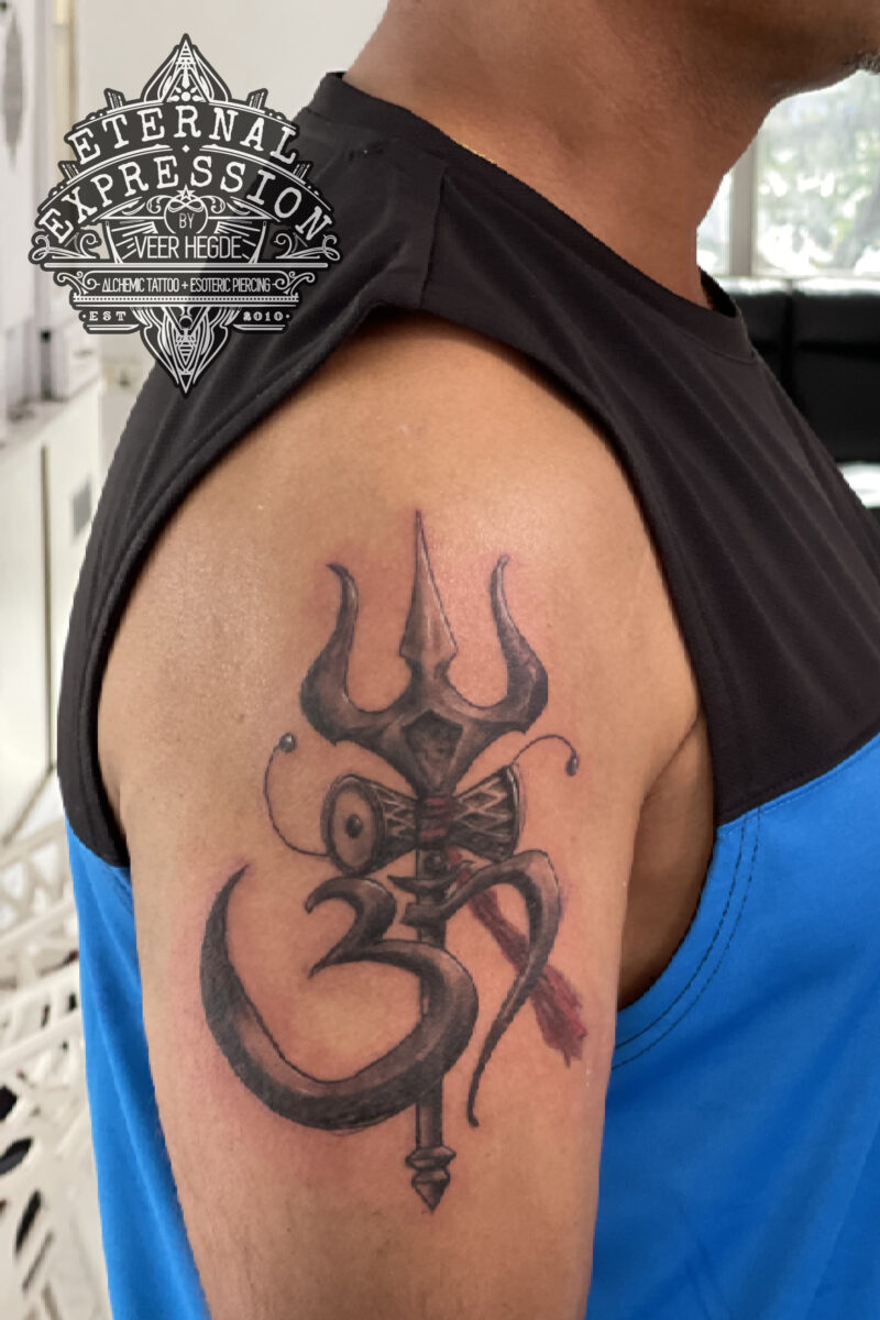 Tattoos 1960 👁️⃤ on Instagram: “Trishul represents the three aspects of  consciousness – waking, dreaming and sleeping, … | Cool tattoos, Behind ear  tattoo, Tattoos