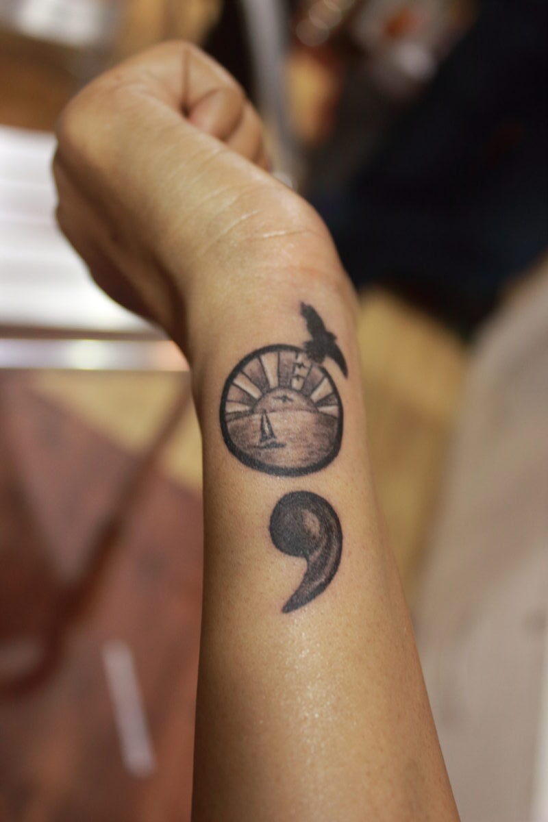 40 Semicolon Tattoos Images, Stock Photos, 3D objects, & Vectors |  Shutterstock