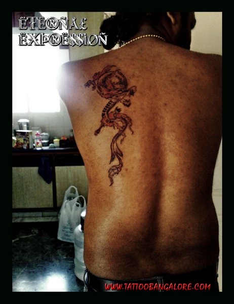 Dragon Tattoo on Man's Back - Back Tattoo for Men